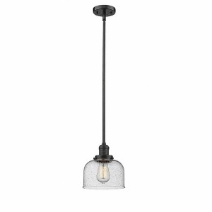 Bell - 1 Light Stem Hung Mini Pendant In Industrial Style-10 Inches Tall and 8 Inches Wide - 1 of 1