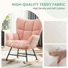 TUYOHW Teddy Fabric Rocking Chair,High Back Recliner with Padded Seat,Accent Chair for Nursery & Living Room,250LB Capacity - 4 of 4