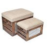 Cheung's Orion Set of 2 Cushioned Wood & Metal Storage Benches - 2 of 4
