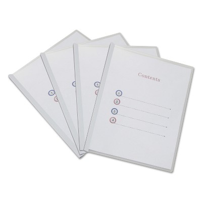 Universal Clear View Report Cover with Slide-on Binder Bar 20 Sheets White 25 per pack 20564