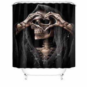 Skeleton Than The Heart Shower Curtains for Bathroom Waterproof Fabric Bath Curtain Durable Soft Stylish Bathroom Decor 72x72 Inch - 1 of 1