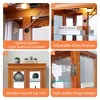 Wooakway 70"H Cherry Wood Lighted Glass Display Cabinet with Bulb Included for Living Room Kitchen Pantry - 4 of 4