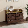 Jojoka 8 Drawer Dresser with LED Lights & Charging Station, Modern Wood Storage Cabinet with Open Shelf for Bedroom, Living Room, or Entryway - 3 of 4