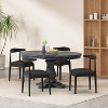 GDFStudio Denell 5 Pieces Contemporary Upholstered Wood Expandable Dining Set with Pedestal Base - 2 of 4