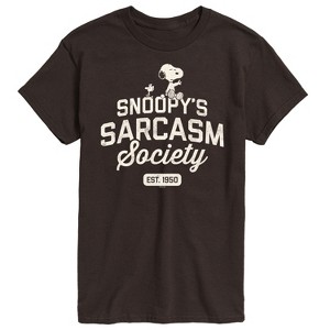 Men's - Peanuts - Snoopy Sarcasm Society Short Sleeve Graphic T-Shirt - 1 of 4