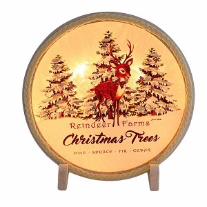 Stony Creek 7.5 Inch Holiday Pre-Lit Accent With Frame Christmas Lighted Glass Accent , Christmas Decor Santa Claus Reindeer Trees (1PC) - 1 of 4