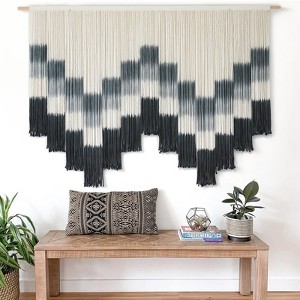 Aoibox Macrame Wall Hanging 59" W x 35" L Tie-Dye Geometric Decor Large Scale Wall Art Boho Yarn Tapestry - 1 of 4
