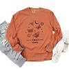 S.W.Smiley Witchy Moth - Women's Garment Dyed Long Sleeve Graphic T-Shirt - 2 of 4