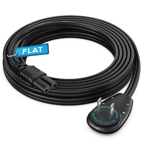 Maximm 2-Prong TV Power Cord, 360° Rotating Flat Plug, UL Listed, Non-Polarized, IEC C7 Cable - 1 of 4