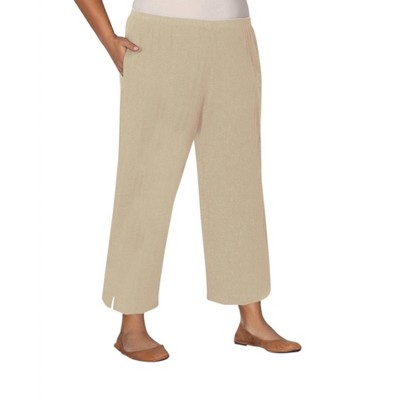 Women's Linen Pull On Wide Leg Flood Pants - Plus - On The Plus Side