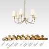 LNC Aladarimostinin 6-Light 27" Modern Large Chandelier, Polished Gold with White Fabric Shade - 4 of 4