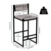 Bar Stools Set of 2 Outdoor Bar Height Metal Stools Modern Wicker Rattan Barstools with Back Outside Garden Patio Bar Chairs - 4 of 4