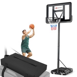 Costway Portable Basketball Hoop Stand Adjustable Height with Shatterproof Sandbag Wheels - 1 of 4