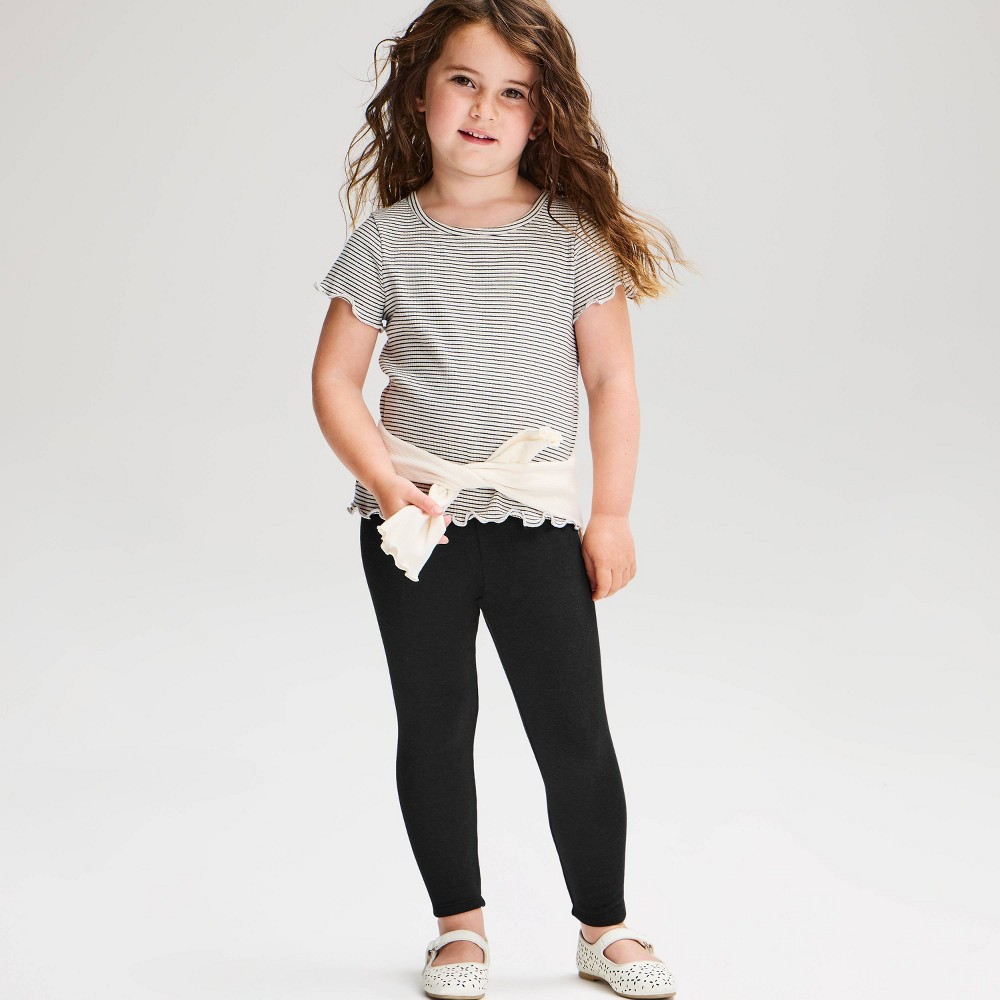 Toddler Girls' Cozy Leggings - Cat & Jack™ Black 3T