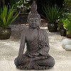 John Timberland Zen Buddha Outdoor Statue 42" High Sitting for Yard Garden Patio Deck Home Entryway Hallway - 2 of 4