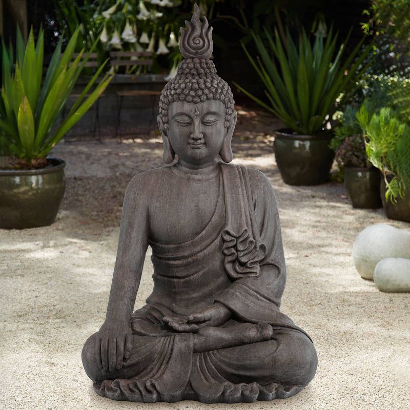 John Timberland Zen Buddha Outdoor Statue 42" High Sitting for Yard Garden Patio Deck Home Entryway Hallway, 2 of 10