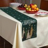 Unique Bargains Christmas Table Runner Gold Tone Star Christmas Tree Linen 72"x13" 1 Pc - 2 of 4