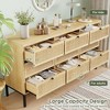 Brafabhome Rattan 9 Drawers Double Dresser Chest, Modern Wicker Chest with Sturdy Steel Legs for Bedroom Living Room Hallway | Beige - 3 of 4