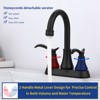 PAGED Bathroom Faucet with 360 Degree High Arc Swivel Spout, 2-Handle Bathroom Sink Faucet with Pop Up Drain & Supply Hoses - 2 of 4