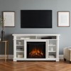 Belford 56" Electric Fireplace TV Stand in White by Real Flame - 2 of 4