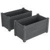 vidaXL Garden Planters 2 pcs Gray 23.6"x12.2"x12.2" Solid Wood Pine - 2 of 4