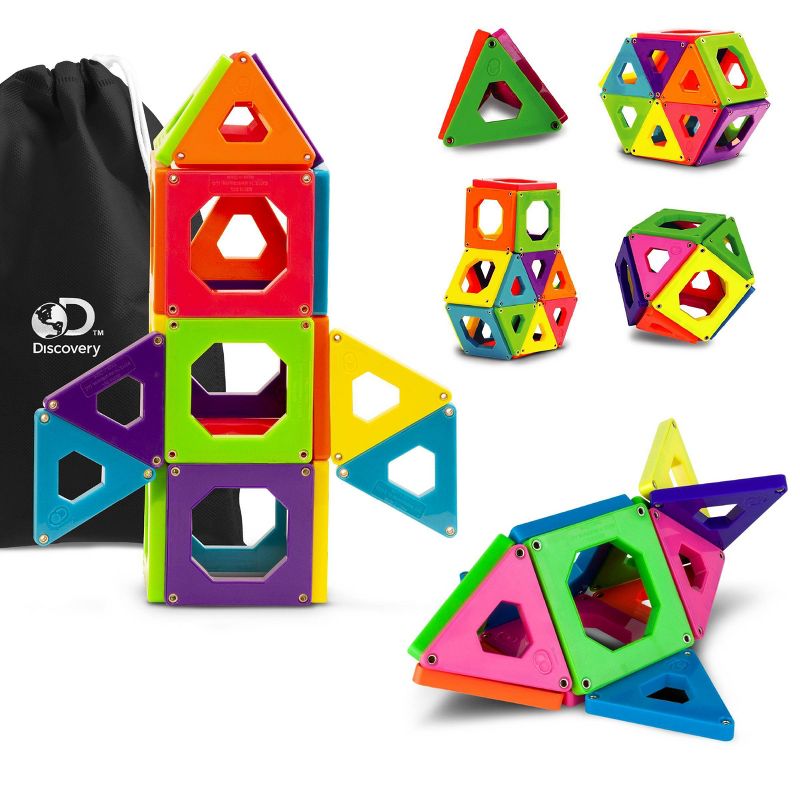 Discovery Kids Magnetic Tiles Building Blocks Set 24pcs, 1 of 9