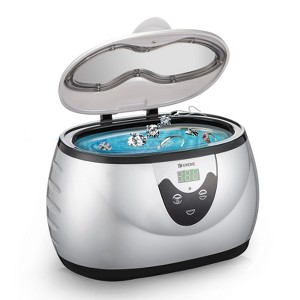 UKOKE UUC06S Ultrasonic Jewelry Cleaner – 0.6L Portable Timer Device for Eyeglasses, Dentures, Watches, Rings – Silver, Deep Cleaning - 1 of 4