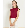 INSPIRE CHIC Women's Ruffled Curved Hem Business Office Vintage Sleeveless Blouse - 2 of 4