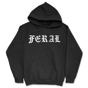 Feral Adult Hoodie Funny Wild Animal Savage Joke Hooded Sweatshirt - Crazy Dog Hoodie - 1 of 4