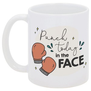 Elanze Designs Punch Today in the Face Boxing Gloves 11 Ounce White Ceramic Coffee Mug - 1 of 1