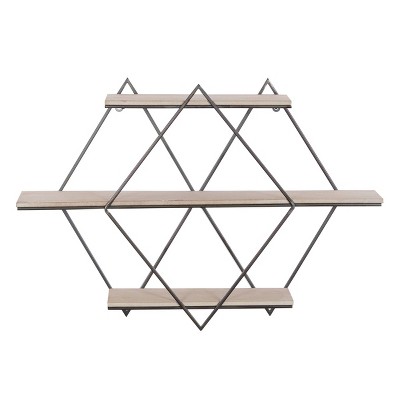 Contemporary Wood Wall Shelf Brown - Olivia & May