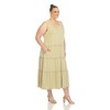 Women's Plus Size Scoop Neck Tiered Midi Dress - White Mark - 2 of 4