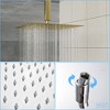 PAGED Modern Dual Shower Head, Ceiling Mount Square Shower System with Rough-in Valve for Bathroom, Restroom - 3 of 4