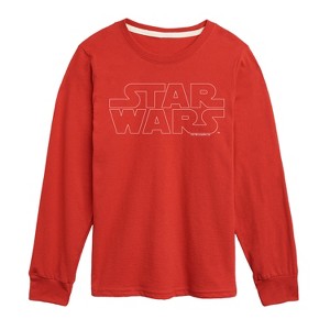 Boys' - Star Wars - Logo Outline Long Sleeve Graphic T-Shirt - 1 of 3