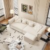 KWPZQEB 89" Chesterfield Sofa Bed, 3-in-1 Pull Out Couch Bed with Movable Ottoman & 4 Pillows, Velvet Pull Out 3-Seater Sofa Bed for Living Room - 2 of 4