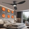 TALOYA 52 in. Indoor Ceiling Fan with Light and Remote, Flush Mount Low Profile,Quiet Reversible DC Motor, 3 CCT Light,Black - 2 of 4