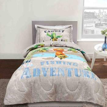 Dinosaur Train Ultra Soft Comforter/Sham Set for Boys, Girls, Baby, Kids, Toddler, Teen Fishing Adventures Theme Printed Cotton Kids Bedding - Twin