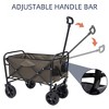 NAYSAYE Wagons Collapsible Utility Cart with Dual Layer Design and Liner Set for Outdoors, Olive Green, 30.3"*15.2"*32" - 4 of 4