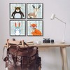 Stupell Industries Woodland Animals in Glasses Black Framed Giclee Art (Set of 4) - 2 of 4