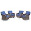 Belord Patio Swivel Gliding Rocker Chairs Set of 4, Wide Backrest Swivel Outdoor Chairs with All Weather Brown Wicker and Comfort Thick Cushion - 4 of 4
