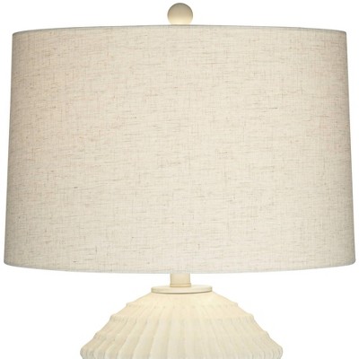 Hopewell White Resin Table Lamp with Linen Shade