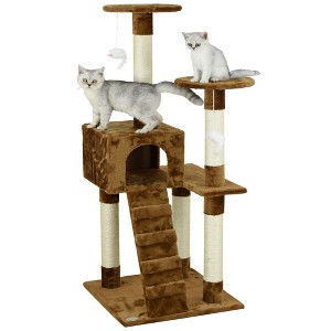 Go Pet Club 52" Classic Cat Tree Condo with Sisal Covered Posts  F56 - 1 of 2