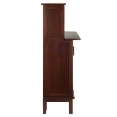 Winsome Cappuccino Wood Wine Bar with Storage and Stemware Rack