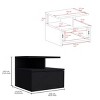 INFURNIC Nightstands Floating Nightstand with Drawer and Open Shelf Compact Wall-Mounted Storage for Bedroom, Black, 13.2"*14"*11.6" - 2 of 4