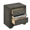 Vynxaria Contemporary Grey 3-Drawer Nightstand, 2 Regular Drawers + Felt-Lined Jewelry Drawer, 3/4 Extension Design, Modern Sleek Style - 2 of 4