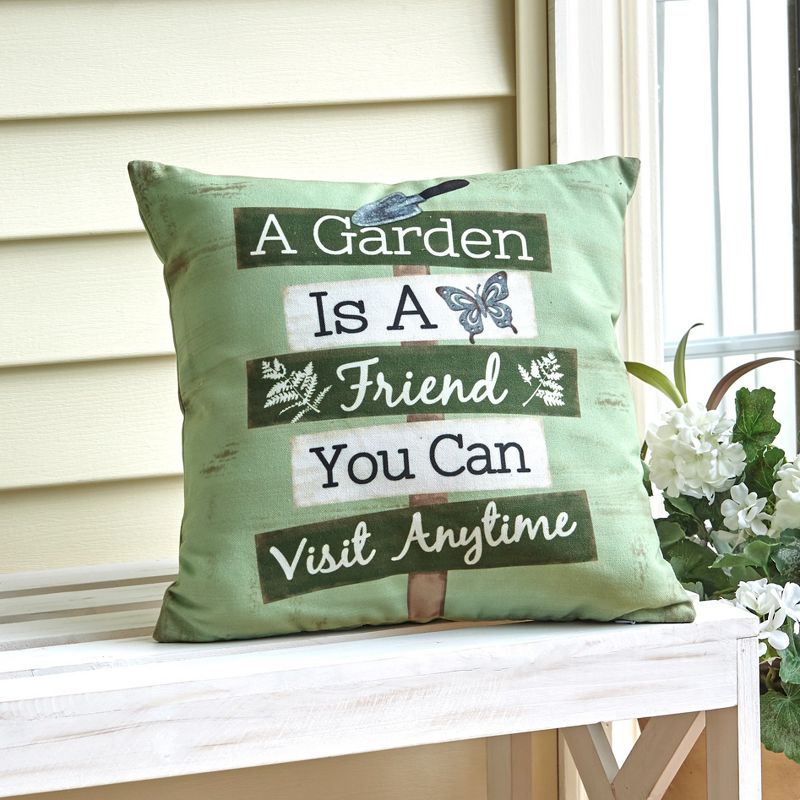 The Lakeside Collection Floral Accent Sentiment Pillow with Garden Fence Aesthetic, 2 of 8