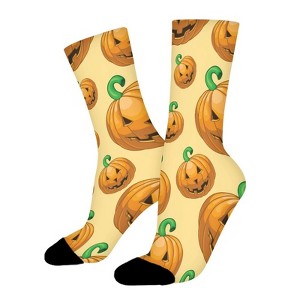 Pumpkin Women Printed Crew Socks Funny Funky Socks Soft Polyester Novelty Gifts for Artists Men - 1 of 1