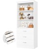 Aheaplus 71'' Tall Storage Bookcase, Bookshelf with 3-Tier Open Shelves and 3 Drawers, Wood Storage Cabinet - 2 of 4