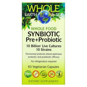 Natural Factors Whole Earth & Sea, Whole Food Synbiotic Pre+Probiotic, 10 Billion, 60 Vegetarian Capsules - 1 of 3