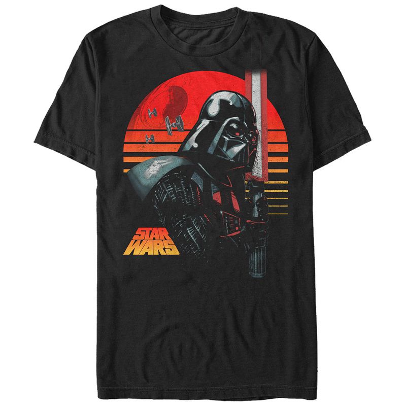 Men's Star Wars Death Star Vader Sunset T-Shirt, 1 of 5